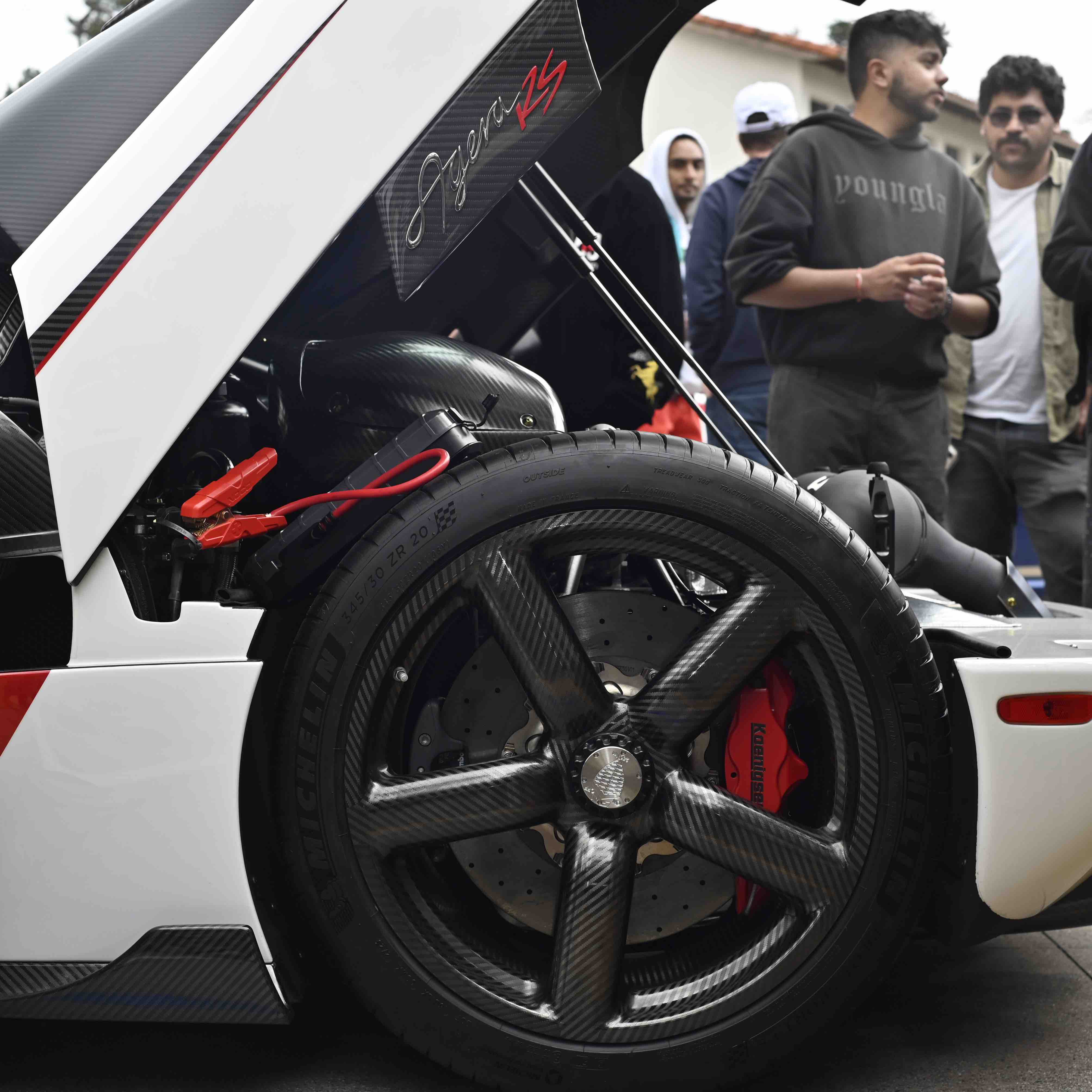 Koenigsegg Agera RS charging with a jump starter